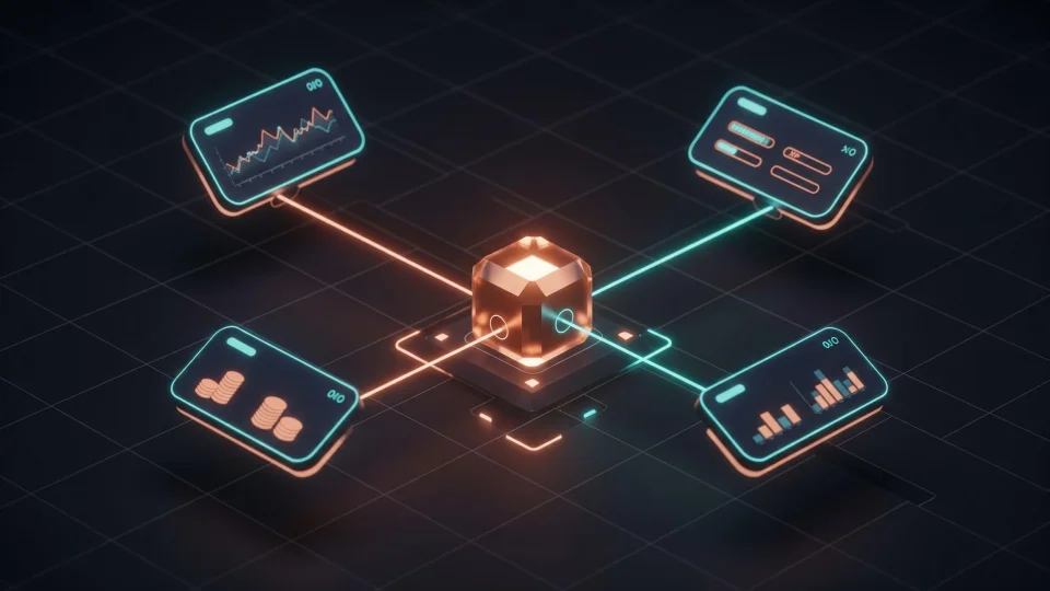 Obvera engine hub with interconnected XP, payouts, and reporting modules